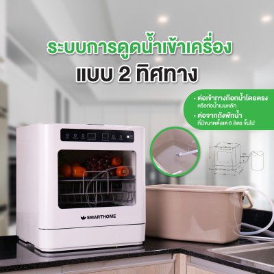 SMARTHOME เครื่องล้างจาน แบบตั้งโต๊ะ ความจุ 5.5 ลิตร รุ่น SM-DWM001