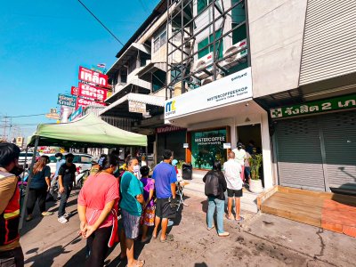 ภาพบรรยากาศทำบุญประจำปีบริษัท แจกเครื่องดื่มฟรี และกิจกรรม Outing ภายในบริษัท