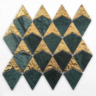 ArtMosaic_3D_Diamond_Shape_GoldGreen