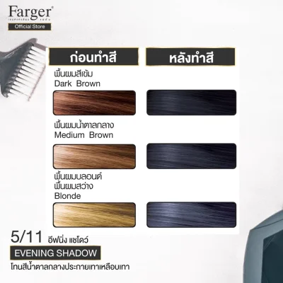 Farger น้ำยาย้อมผม เบอร์ 5/11 สีอีฟนิ่ง แชโดว์