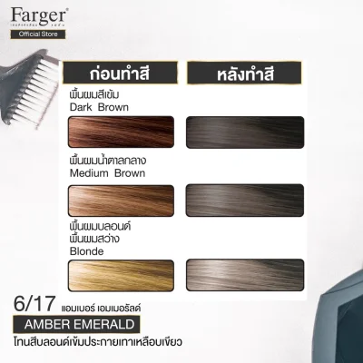 Farger น้ำยาย้อมผม เบอร์ 6/17 สีแอมเบอร์ เอมเมอรัลด์ 100 มล.