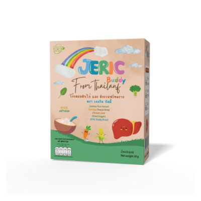 โจ๊กผสมตับไก่ และ ผักรวมฟรีซดราย Jasmine Rice Instant Porridge Freeze Dried Chicken Liver Mixed Veggies 20G 8+