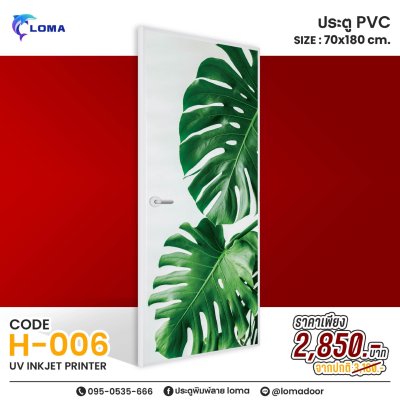 ประตูพิมพ์ลายPVC 70x180 ลดราคาพิเศษ (แบรนด์ LOMA)