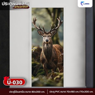 Door printed with auspicious deer pattern (LOMA DOOR)