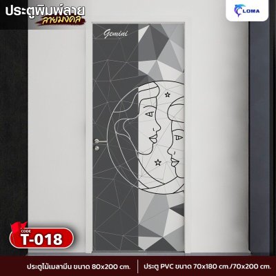 ประตูพิมพ์ลายมงคล 12 ราศี (แบรนด์ LOMA)