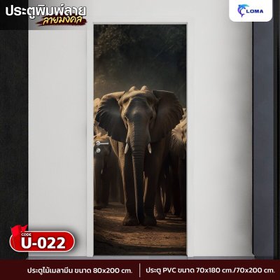 Door printed with auspicious elephant pattern (LOMA DOOR)