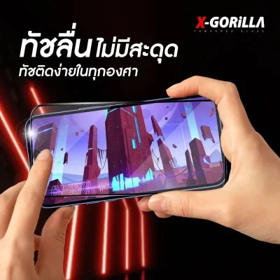 X-GORiLLA ฟิล์มกระจกแบบมีบล็อกช่วยติด มีแบบ ใสกับกันมอง สำหรับ iPhone เกรดพรีเมียม (รับ ประกันแตก90วัน)