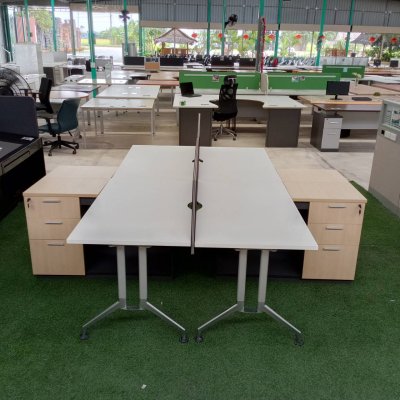 โต๊ะทำงานกลุ่ม 4 ที่นั่ง ทรง L