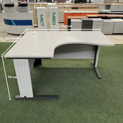 โต๊ะทำงานทรง L (สีเทาอ่อน)