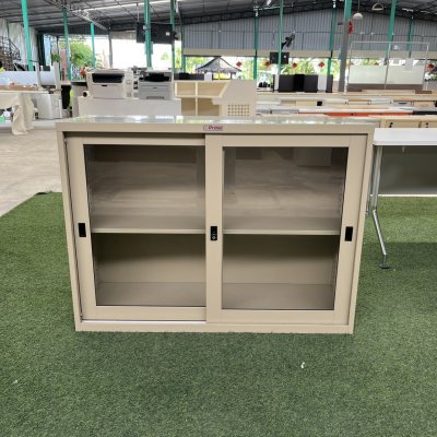 ตู้เหล็กบานเลื่อนกระจก