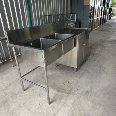 ซิงค์ 2 หลุม มีตู้ด้านล่าง