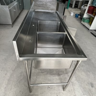 ซิงค์ 2 หลุม มีตู้ด้านล่าง