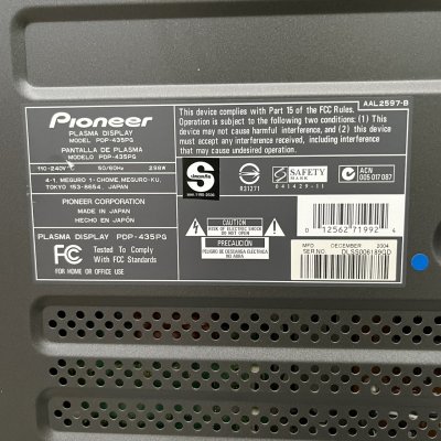 ทีวี Pioneer รุ่น PDP-435PG