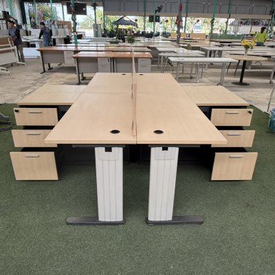 โต๊ะทำงานกลุ่ม 4 ที่นั่งทรง L