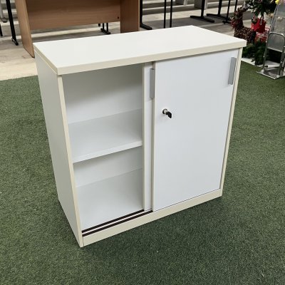 ตู้เอกสาร 2 บานเลื่อน 2 ชั้น (สีขาว)