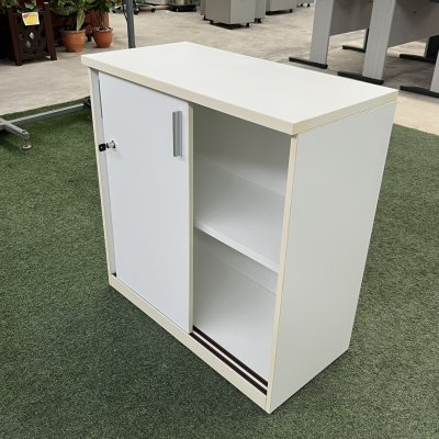 ตู้เอกสาร 2 บานเลื่อน 2 ชั้น (สีขาว)