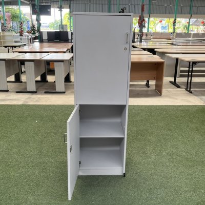 ตู้เอกสาร 2 บานเปิด 4 ชั้น (สีเทา)