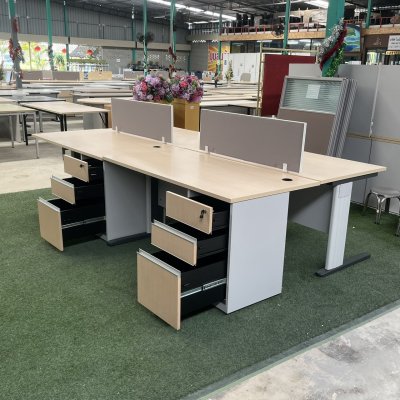 โต๊ะทำงานกลุ่ม 4 ที่นั่ง  (ลิ้นชักฝั่งขวา)