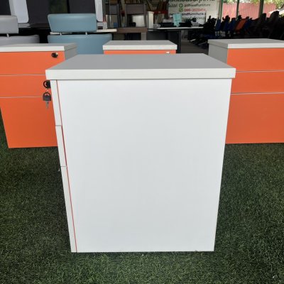 ตู้ลิ้นชักข้างโต๊ะ สีส้ม