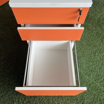 ตู้ลิ้นชักข้างโต๊ะ สีส้ม