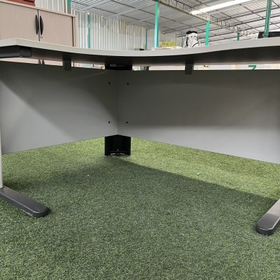 โต๊ะทำงานทรง L (สีเทาอ่อน)