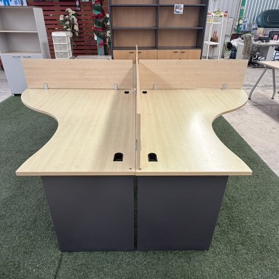 โต๊ะทำงานกลุ่ม 4 ที่นั่งทรง L