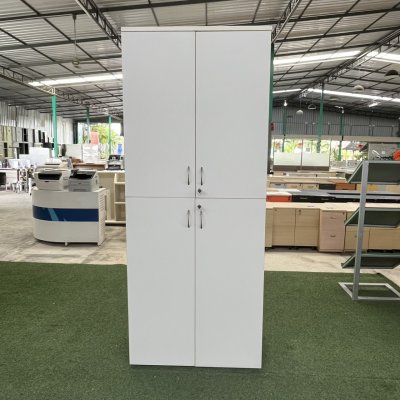 ตู้เอกสารสูง 4 บานเปิด (สีขาว)