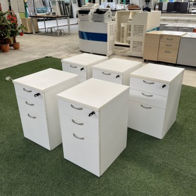 ตู้ลิ้นชักใต้โต๊ะ (สีขาว)