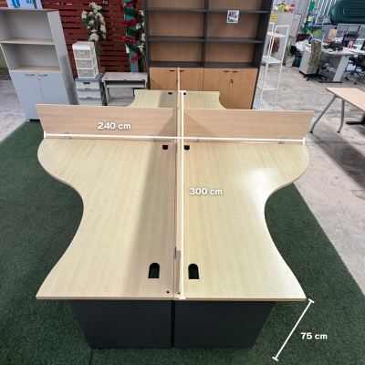 โต๊ะทำงานกลุ่ม 4 ที่นั่งทรง L