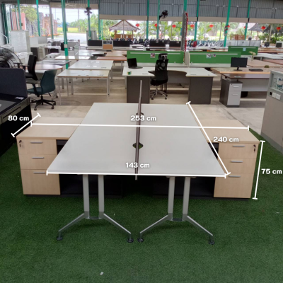 โต๊ะทำงานกลุ่ม 4 ที่นั่ง ทรง L