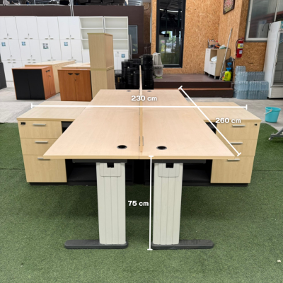 โต๊ะทำงานกลุ่ม 4 ที่นั่งทรง L