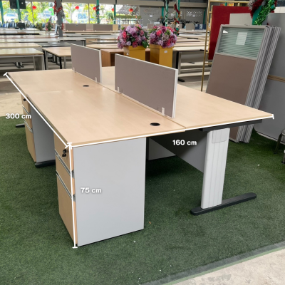 โต๊ะทำงานกลุ่ม 4 ที่นั่ง  (ลิ้นชักฝั่งขวา)