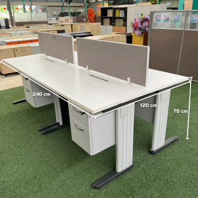 โต๊ะทำงานกลุ่ม 4 ที่นั่ง (สีขาว)
