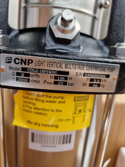 Multistage แนวตั้ง CNP CDL 2-180 (380v)