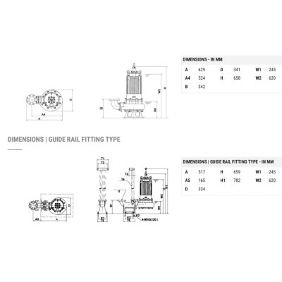 TSURUMI ปั๊มแช่สูบน้ำเสีย (มีใบมีดบดขยะ) 4 นิ้ว 3 แรงม้า 380 V รุ่น100CZ42.2