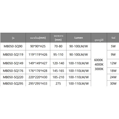 LED Panel Light  30W - MB050-SQ295