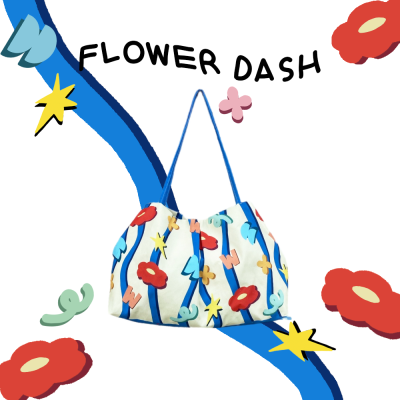 Big puff pastry blue flower dash
