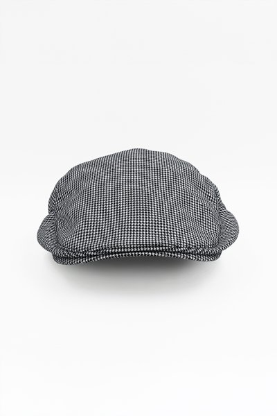 Checkered Black Beret Cap