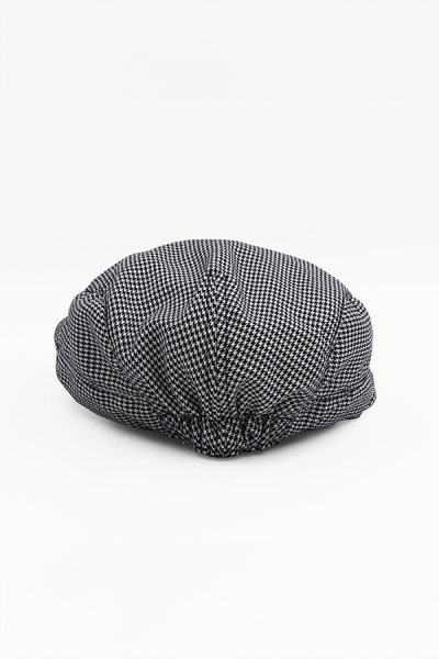 Checkered Black Beret Cap