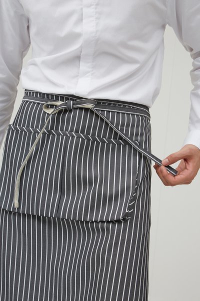 Baker Half Body Grey Stripe Apron