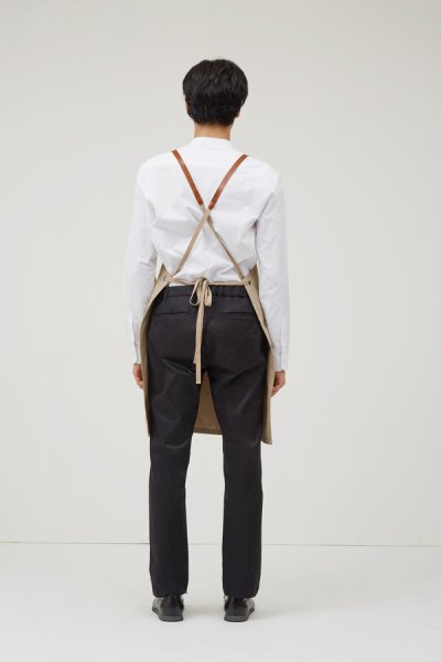 Memphis Beige Leather Strap Full Body Apron