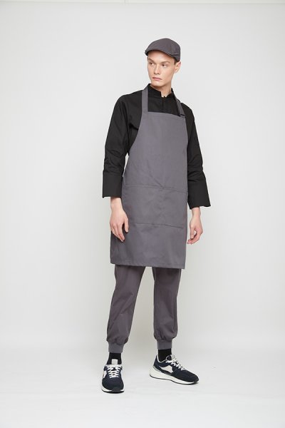 Greg Grey Adjustable Neck Strap Bib Apron