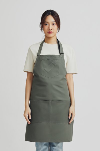 Matt Pewter Grey Barista Bib Apron