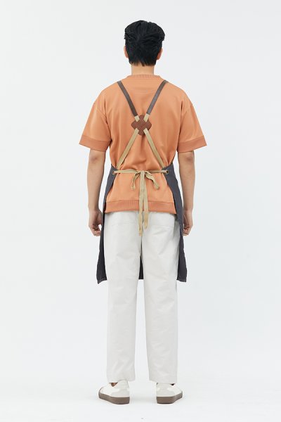 Tavern Charcoal  Cross-Tie Strap Bib Apron