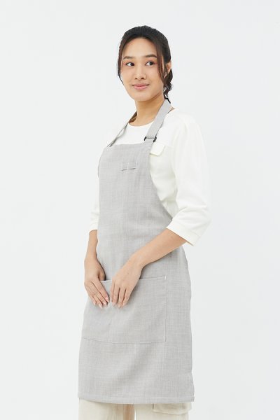 Combini Bib Apron - stone