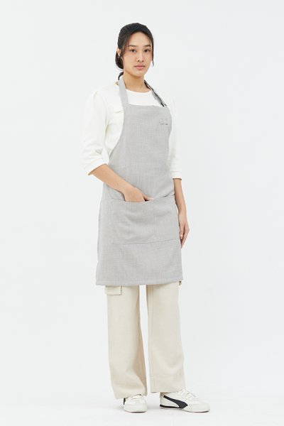 Combini Bib Apron - stone