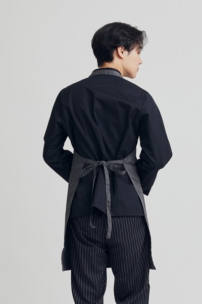 Jason Grey Adjustable Button Strap Bib Apron