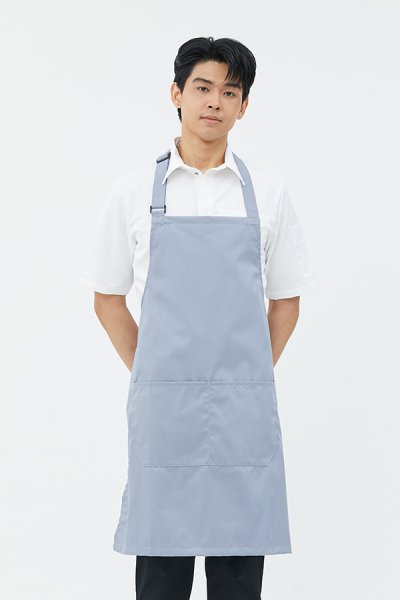 Greg Light Grey Adjustable Neck Strap Bib Apron