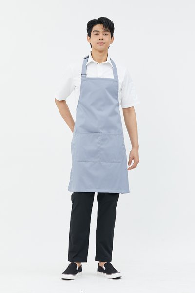 Greg Light Grey Adjustable Neck Strap Bib Apron