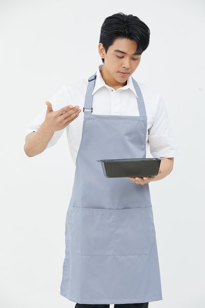Greg Light Grey Adjustable Neck Strap Bib Apron
